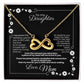 To My Daughter, Love Mom - Endless Love White Gold or Yellow Gold Necklace (Infinite Hearts) Gifts for Daughter, Personalization Available!