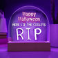 Personalized  Happy Halloween Light -  Tombstone Acrylic Plaque Sign