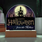 Personalized Happy Halloween Light - Haunted House Acrylic Plaque Sign