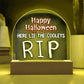 Personalized  Happy Halloween Light -  Tombstone Acrylic Plaque Sign