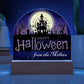 Personalized Happy Halloween Light - Haunted House Acrylic Plaque Sign