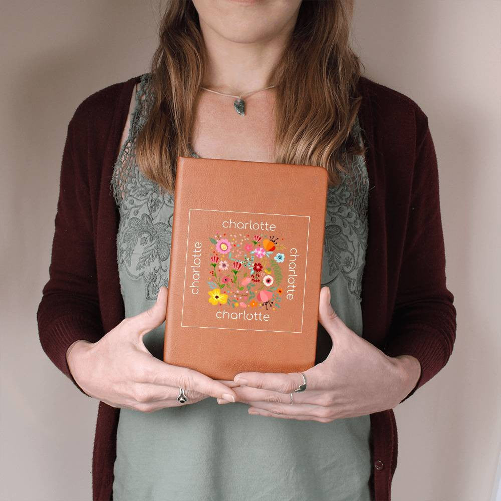 Personalized Name  Journal Flowers Square | Gift for Her, Girlfriend, Daughter, BFF, Wife