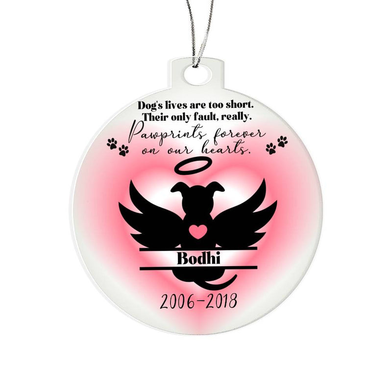 Personalized Dog Angel in Memoriam Acrylic Ornament Plaque