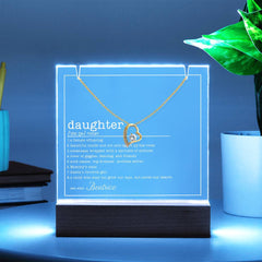 Daughter Definition Custom Lit Keepsake & Necklace Gift Bundle