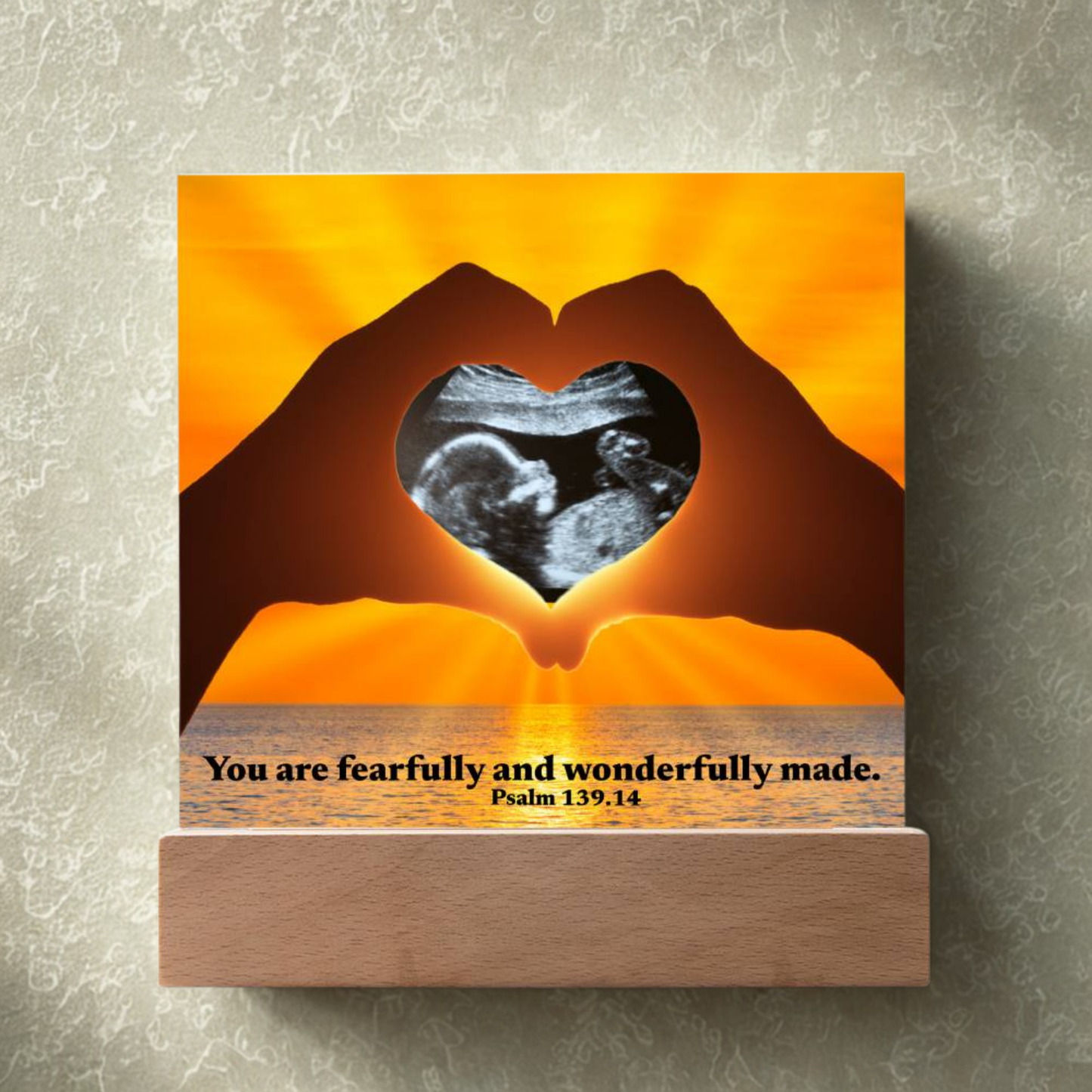 For Mom to Be or Baby| Wonderfully Made Psalm 139.14 Personalized Scan Sonogram Ultrasound Pic | Christian Gift Mother’s Day, Baby Shower, Christmas