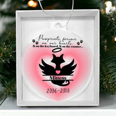 Personalized Cat Angel in Memoriam Acrylic Ornament Plaque