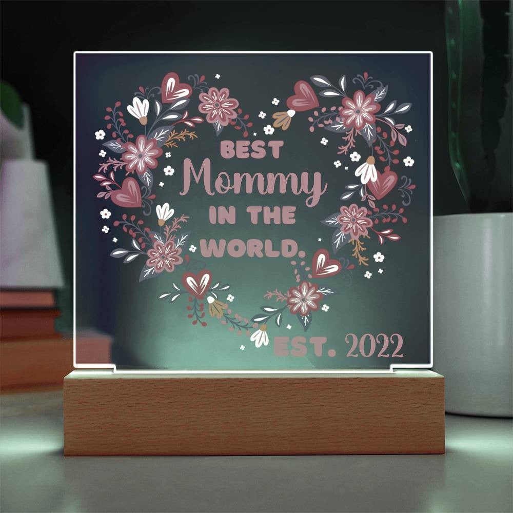Personalized Best Mommy in the World Keepsake Plaque | Heart of Flowers