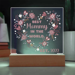 Personalized Best Mommy in the World Keepsake Plaque | Heart of Flowers