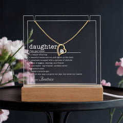 Daughter Definition Custom Lit Keepsake & Necklace Gift Bundle