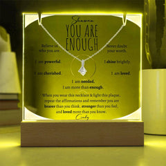 You are Enough Lit Personalized Affirmation Message & Alluring Beauty Necklace Gift Bundle