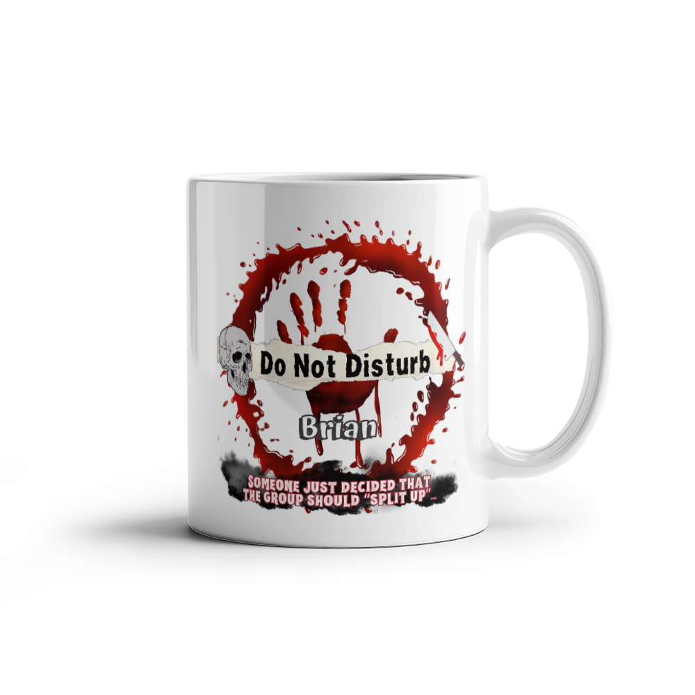 Personalize this today for the Halloween-Horror Movie-Book Lover in your life - Do Not Disturb Bloody Ceramic Mug