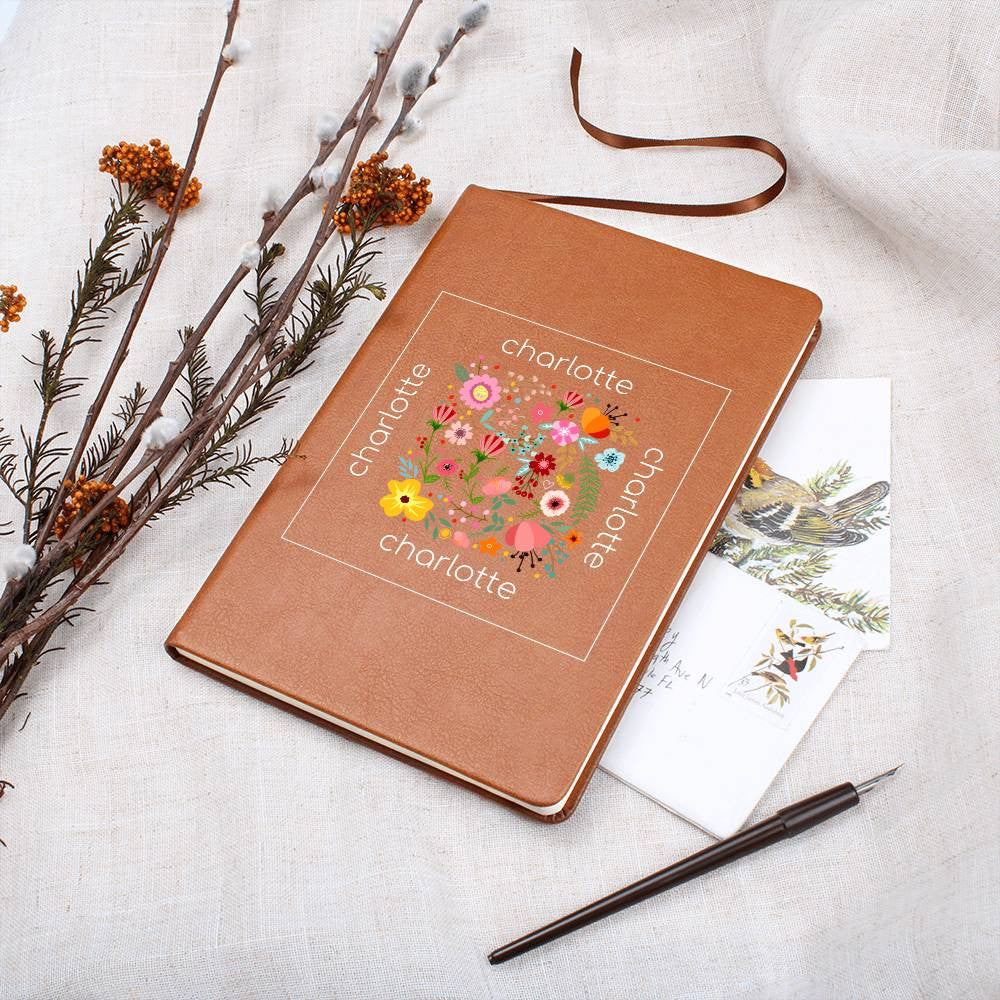 Personalized Name  Journal Flowers Square | Gift for Her, Girlfriend, Daughter, BFF, Wife
