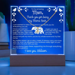 To my Mom Keepsake Light Message & Necklace Bundle