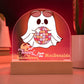 Personalized & Lit Happy Halloween from YOUR FAMILY NAME Ghost Disco Light Sign