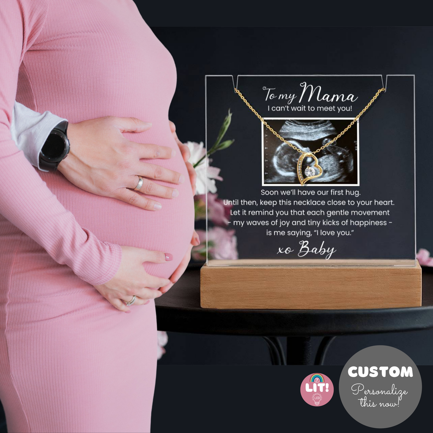 For Mommy-to-Be | Message from Baby, Personalized Sonogram / Ultrasound Pic | Mother’s Day, Birthday, Gift from Grandparent to be or Dad to Be