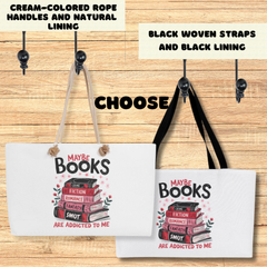For Her Personalized Weekender Tote Bag Books are Addicted to Me | Book lover, Book worm, Friend, Bestie, Daughter, Niece, Aunt, Mom, Grandmother