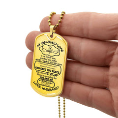 Wife Memorial Dog Tag Necklace, Memoriam Jewelry, Gift for Husband, Memorial Keepsake, Sympathy Jewelry, Tribute Necklace, Personalized Memorial