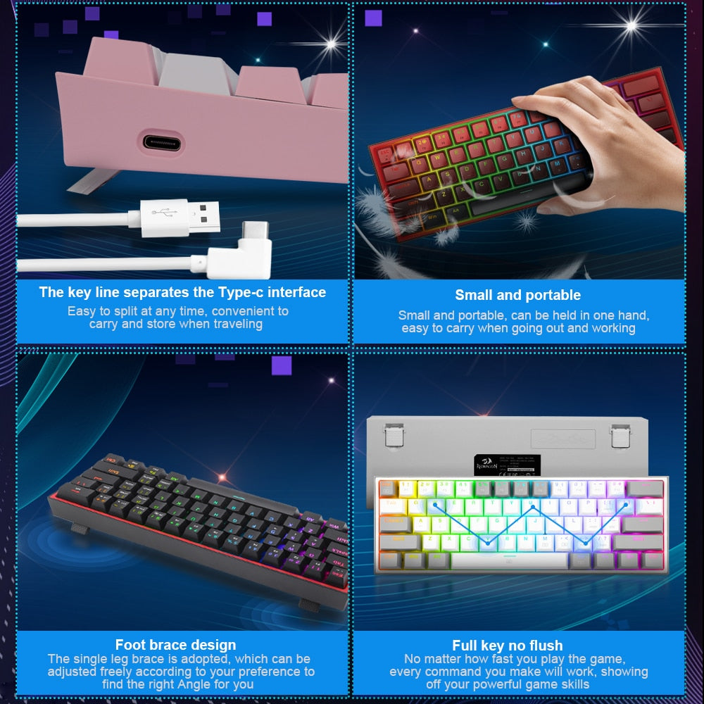 Mini clavier filaire de jeu mécanique