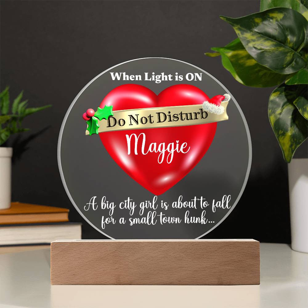 Personalized gift|Lit Do Not Disturb Sign for the Holiday Romance Movie or Book Lover in your life