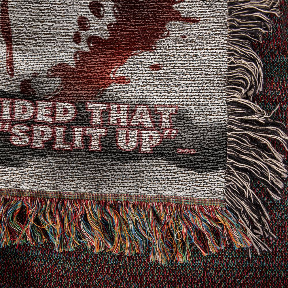 Personalize this today for the Halloween-Horror Movie Lover in your life - Do Not Disturb Bloody Bloody Woven Blanket Throw