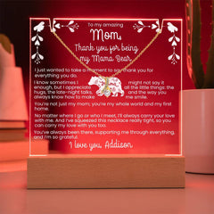 To my Mom Keepsake Light Message & Necklace Bundle