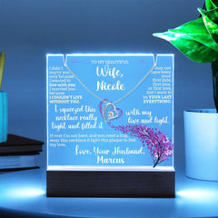 To my Wife Custom Keepsake Plaque & Necklace Gift Bundle