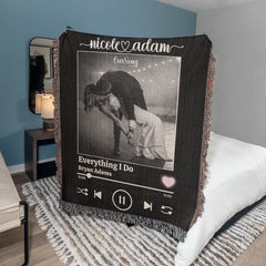 Our Song Playing Personalized Heirloom Woven Blanket