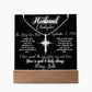 To My Husband - Blessed Day We Met Lit Star Sky Keepsake & Necklace Bundle